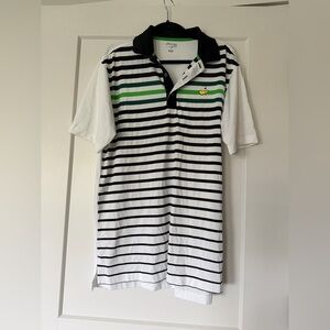 Masters Tech Black, Green & White Striped Shirt